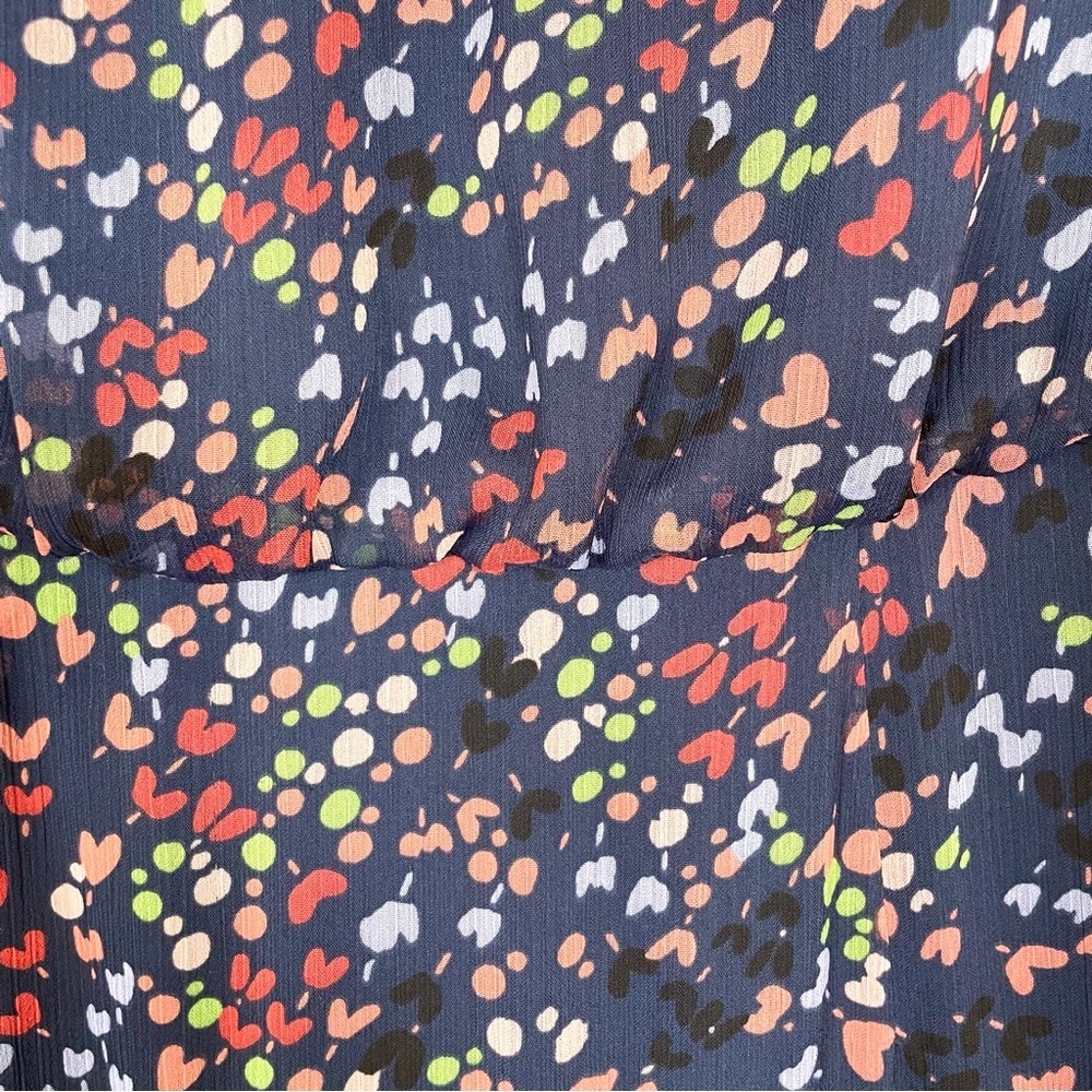 Ted Baker Coraal Midi Dress Navy Heart Print Sleeveless US 4 - Picture 10 of 13